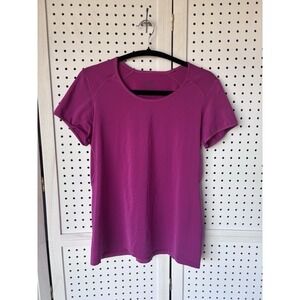 Patagonia Womens L Pink Tee Shirt Blue Baselayer Lightweight Crewneck Cool